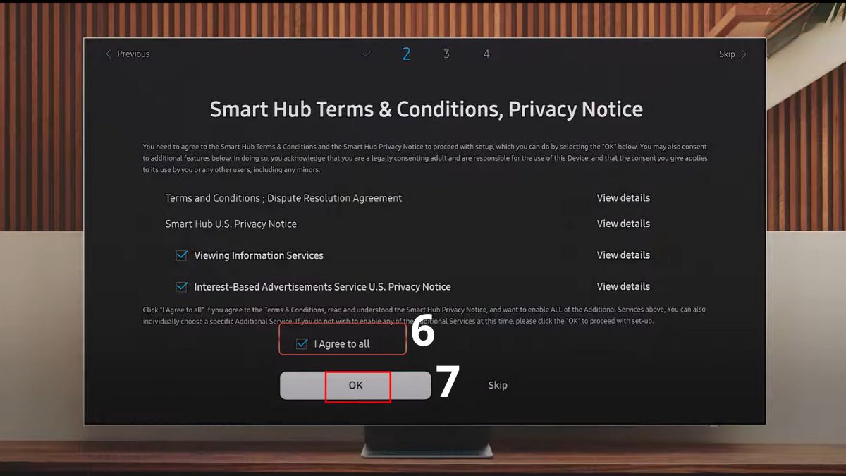Cách cài đặt tivi Samsung bằng điều khiển (remote) bước 2