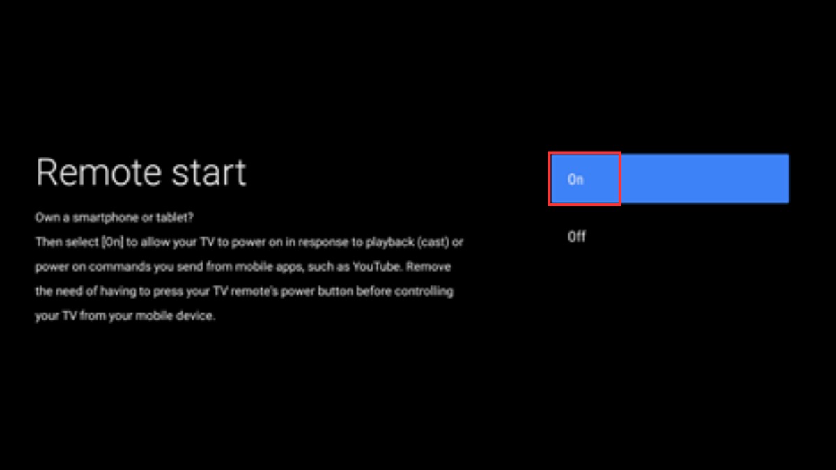 Bật chức năng khởi động từ xa