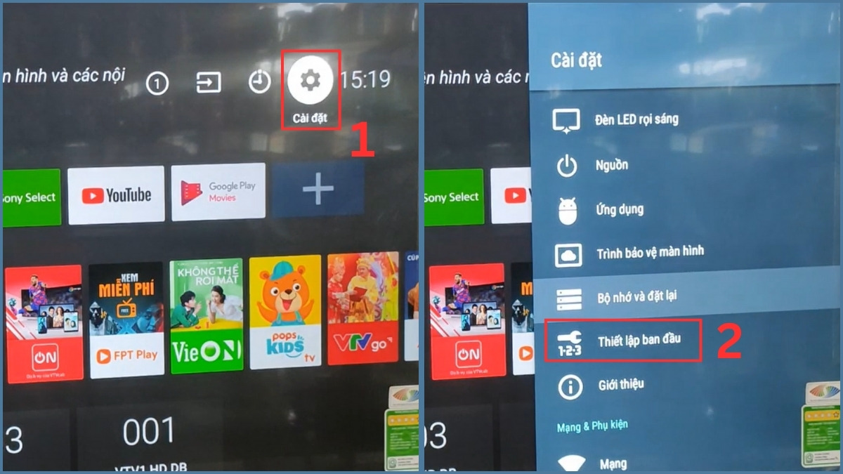 Khởi động và thiết lập ban đầu