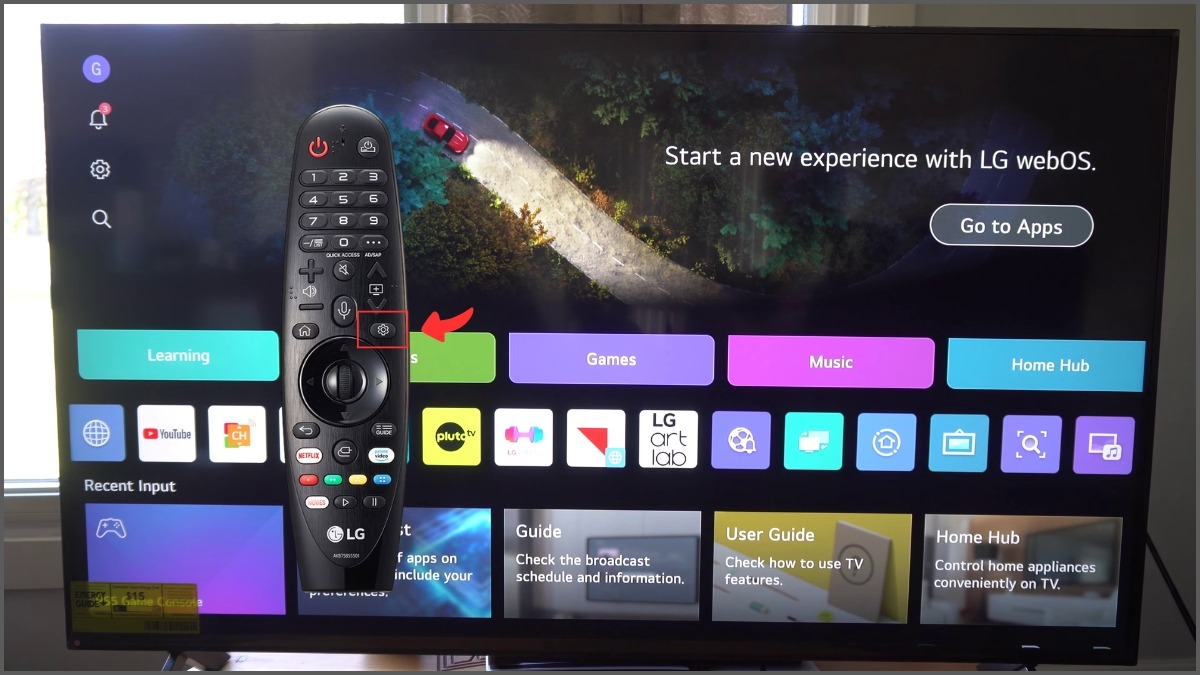 Nhấn nút Cài đặt trên remote