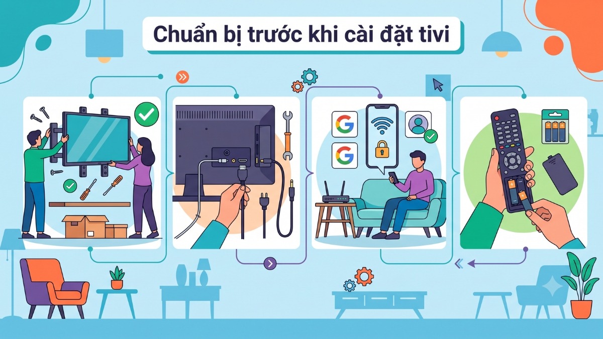 Chuẩn bị trước khi cài đặt tivi