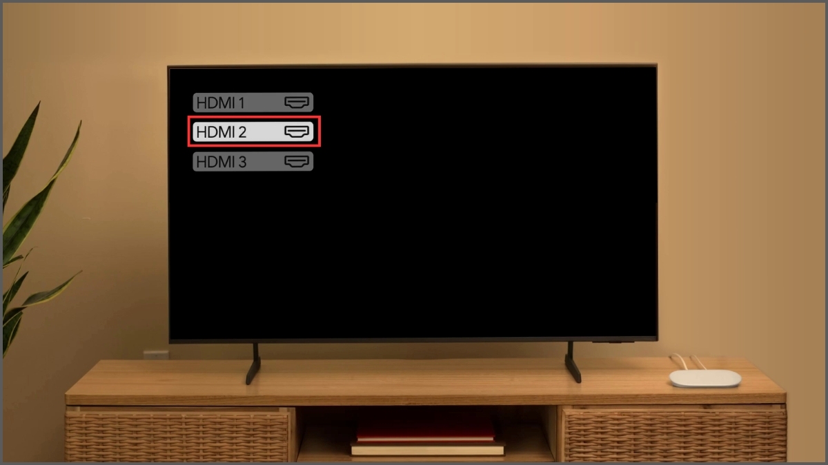 Bật TV và chọn đúng cổng HDMI tương ứng