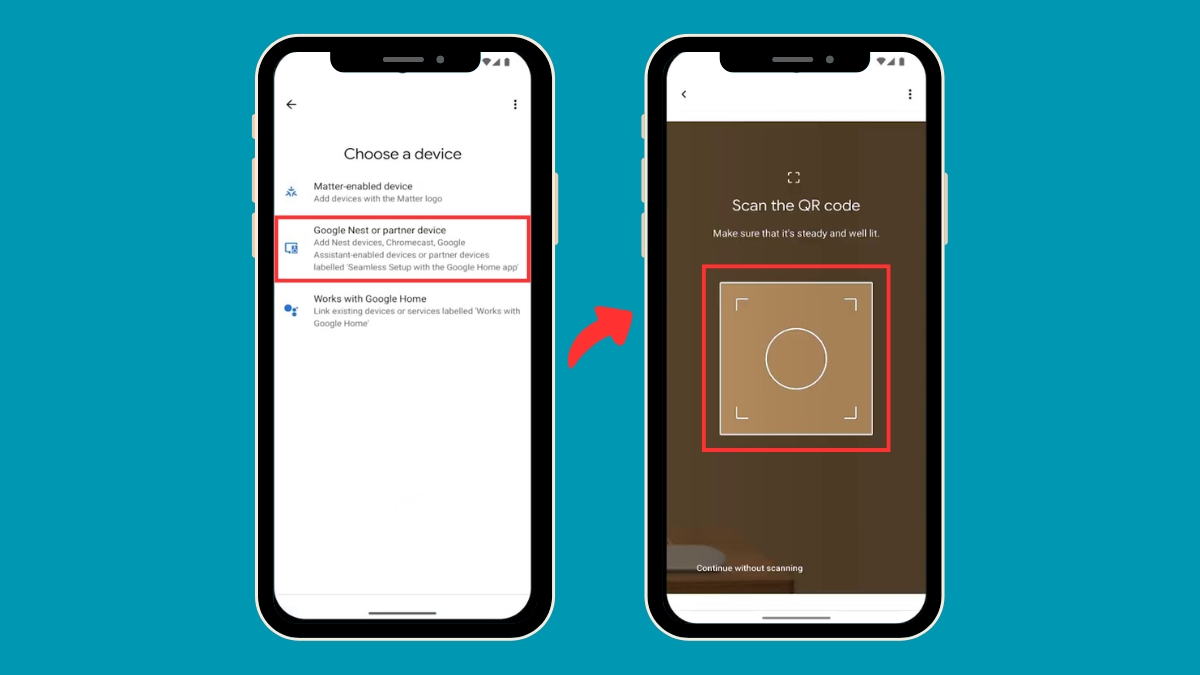 Chọn Google Nest hoặc thiết bị đối tác