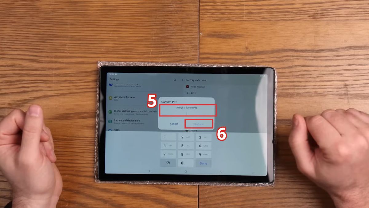 Cách cài đặt lại máy tính bảng Android khi máy vẫn còn sử dụng bình thường bước 4