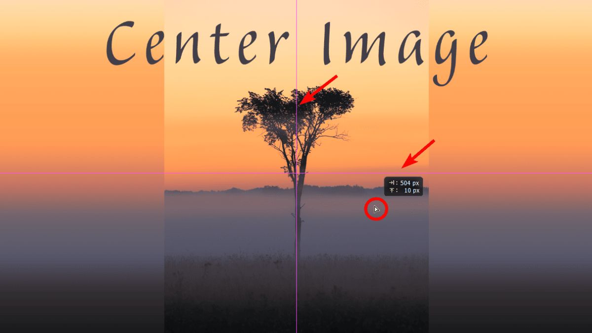 Căn giữa trong Photoshop bằng công cụ Move bước 1 (Hình minh họa)