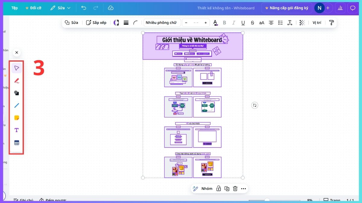 Hướng dẫn cách sử dụng Canva Whiteboard chi tiết bước 3