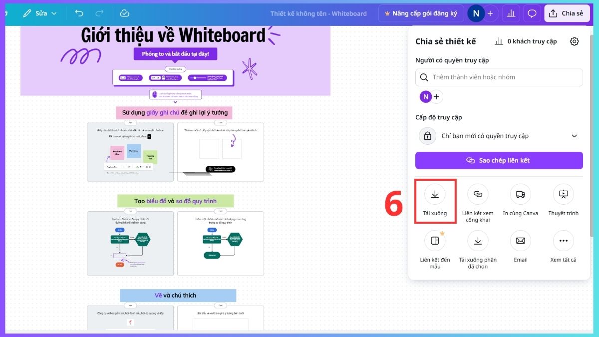 Hướng dẫn cách sử dụng Canva Whiteboard chi tiết bước 5