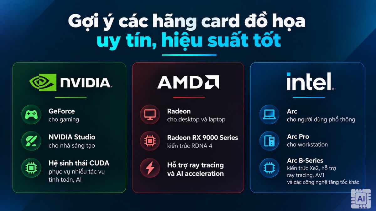 Gợi ý các hãng card đồ họa uy tín, hiệu suất tốt