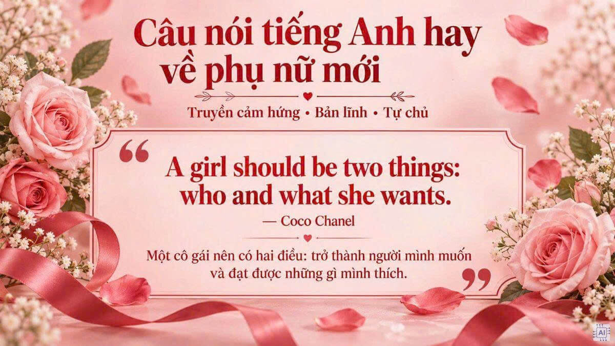 Câu nói tiếng Anh hay về phụ nữ mới nhất