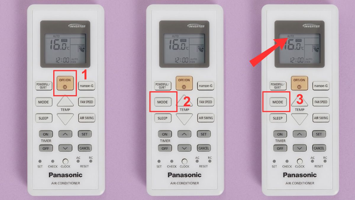 Cách bật chế độ Auto của điều hòa Panasonic