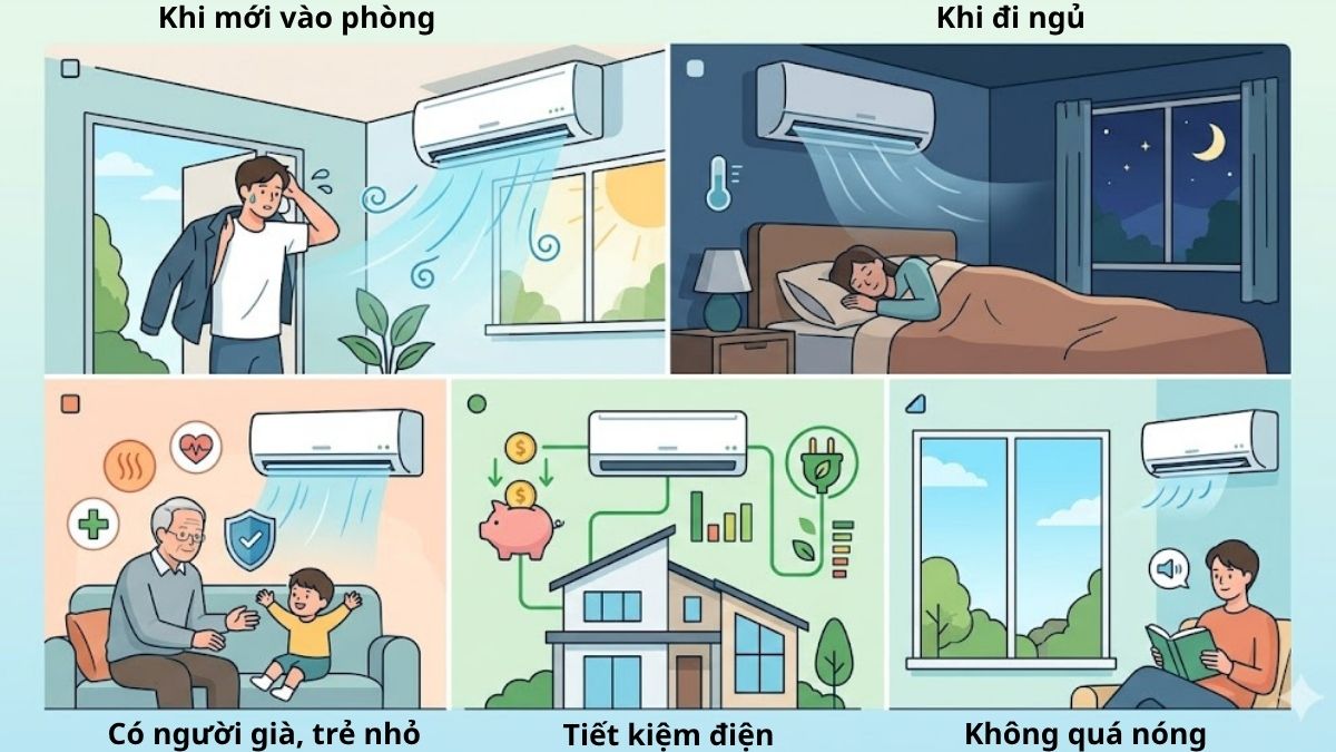 Trường hợp cần sử dụng chế độ Auto trong điều hòa