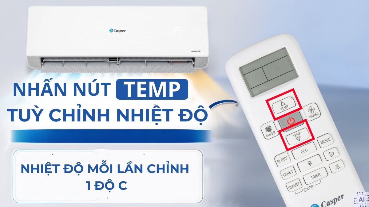 Điều chỉnh nhiệt độ phù hợp khi sử dụng chế độ Heat