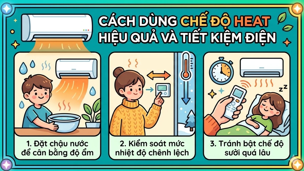 Cách sử dụng chế độ Heat hiệu quả trên điều hòa Casper