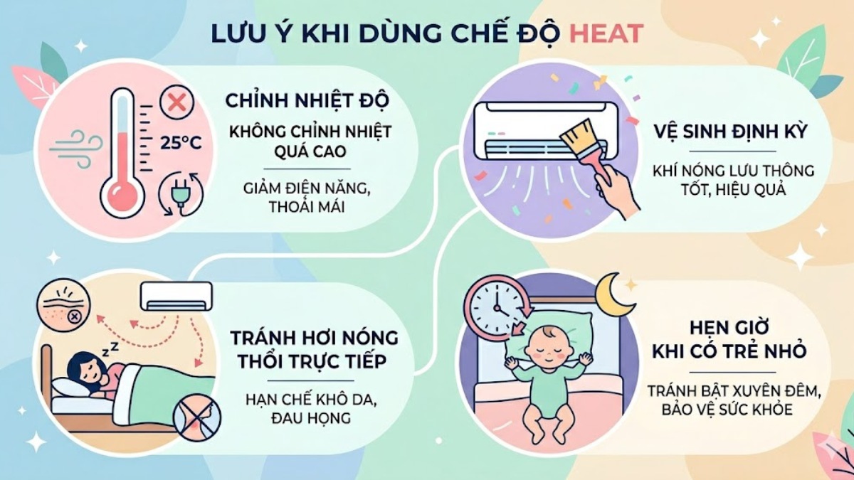Những lưu ý khi sử dụng chế độ Heat