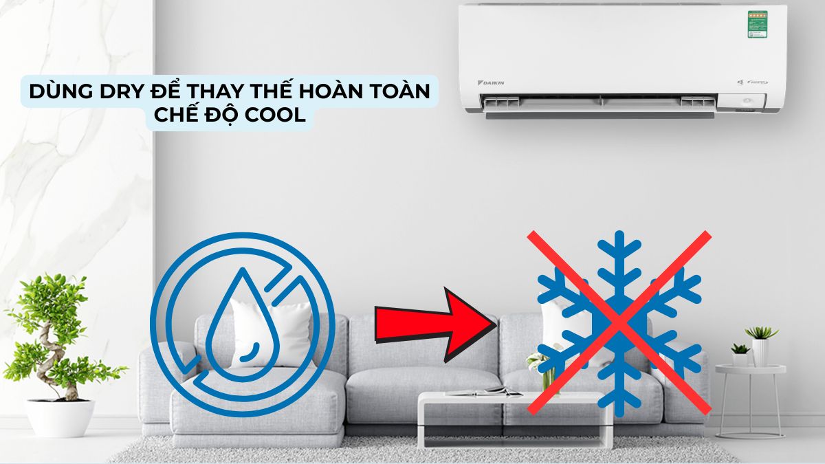 Sai lầm khi dùng chế độ Dry để thay thế hoàn toàn chế độ Cool