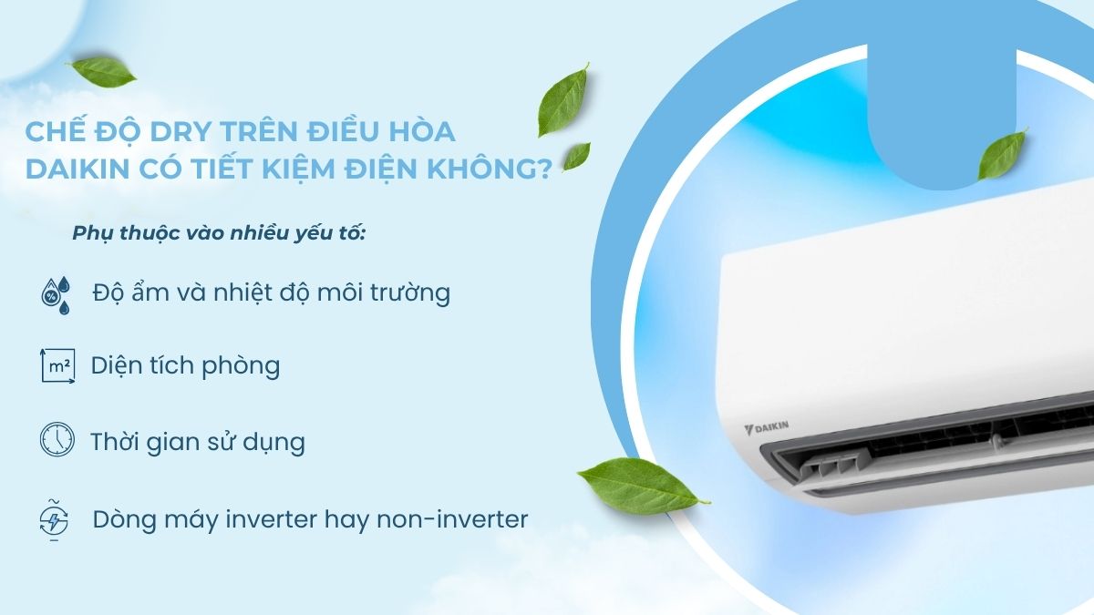 Chế độ Dry trên điều hòa Daikin hỗ trợ tiết kiệm điện