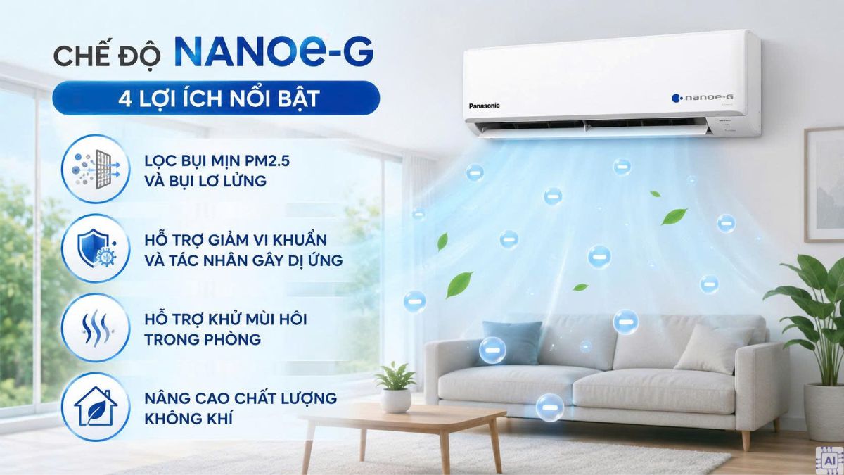 Lợi ích của chế độ NanoeG trên máy lạnh Panasonic