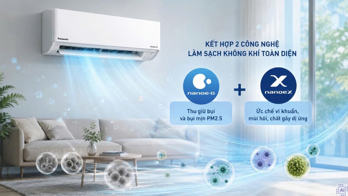 Điều hòa Panasonic dòng cao cấp tích hợp Nanoe X và Nanoe G