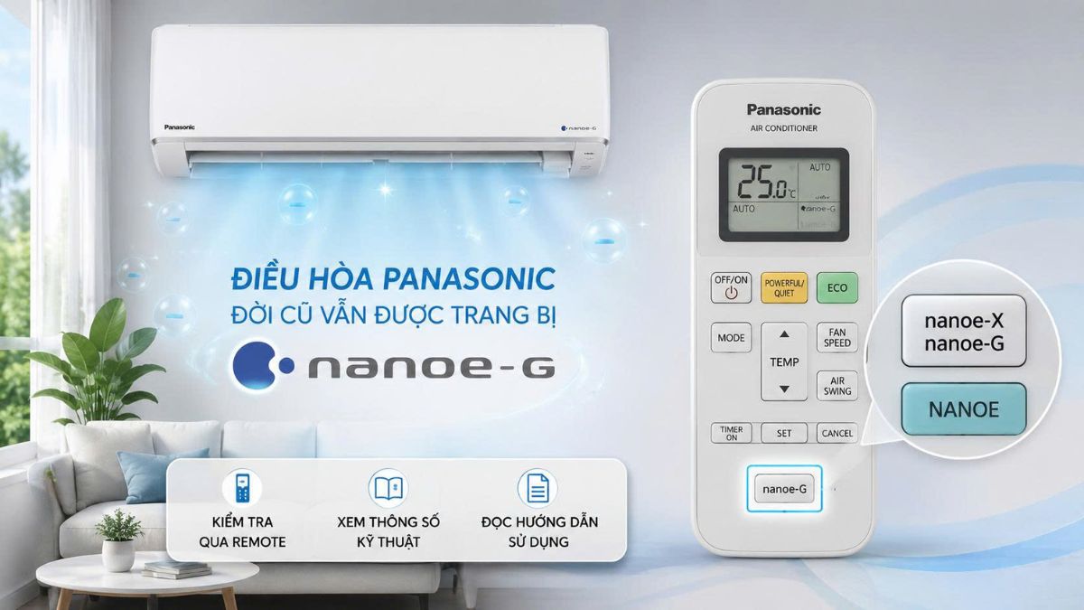 Điều hòa Panasonic đời cũ vẫn được trang bị Nanoe G
