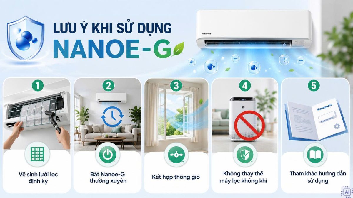 Những lưu ý khi sử dụng chế độ Nanoe G