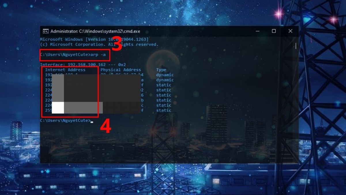 Xem IP máy tính khác trong mạng LAN bước 3