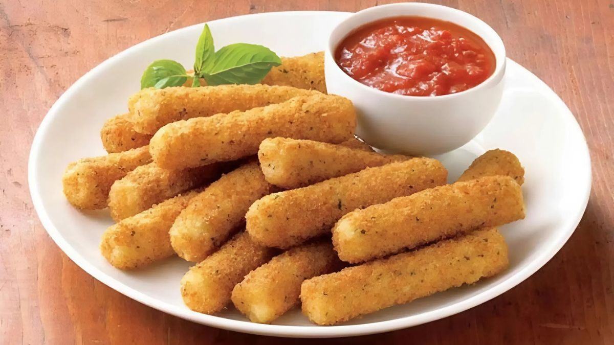 Thành phẩm phô mai que chiên bằng nồi chiên không dầu