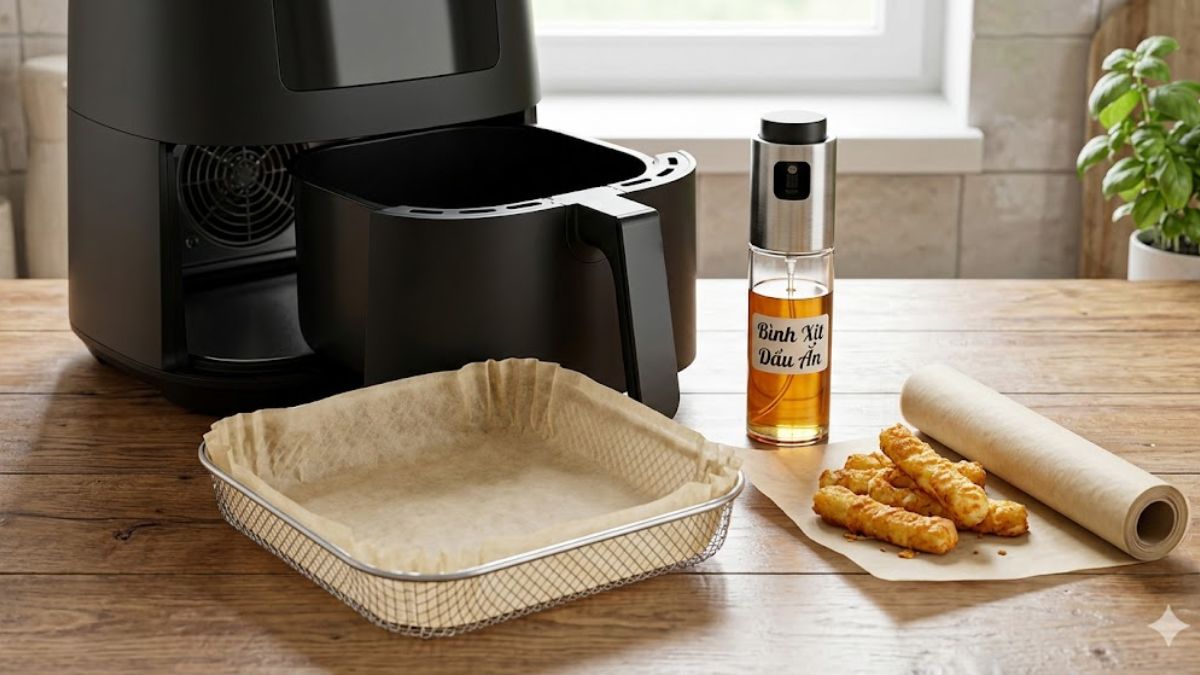 Dụng cụ cần chuẩn bị để làm phô mai que bằng nồi chiên không dầu