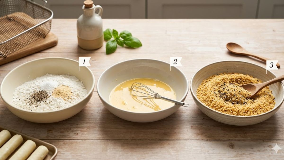 Chuẩn bị lớp bột chiên