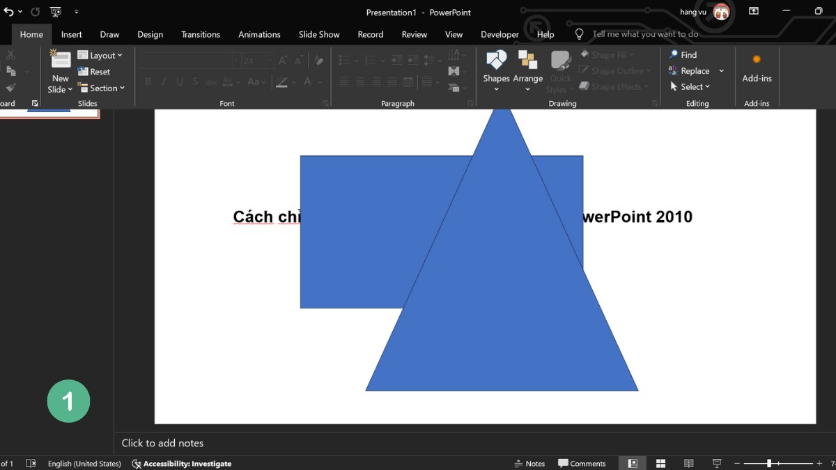 Cách chỉnh thứ tự xuất hiện trong 1 Slide Powerpoint bước 1 (Hình minh họa)