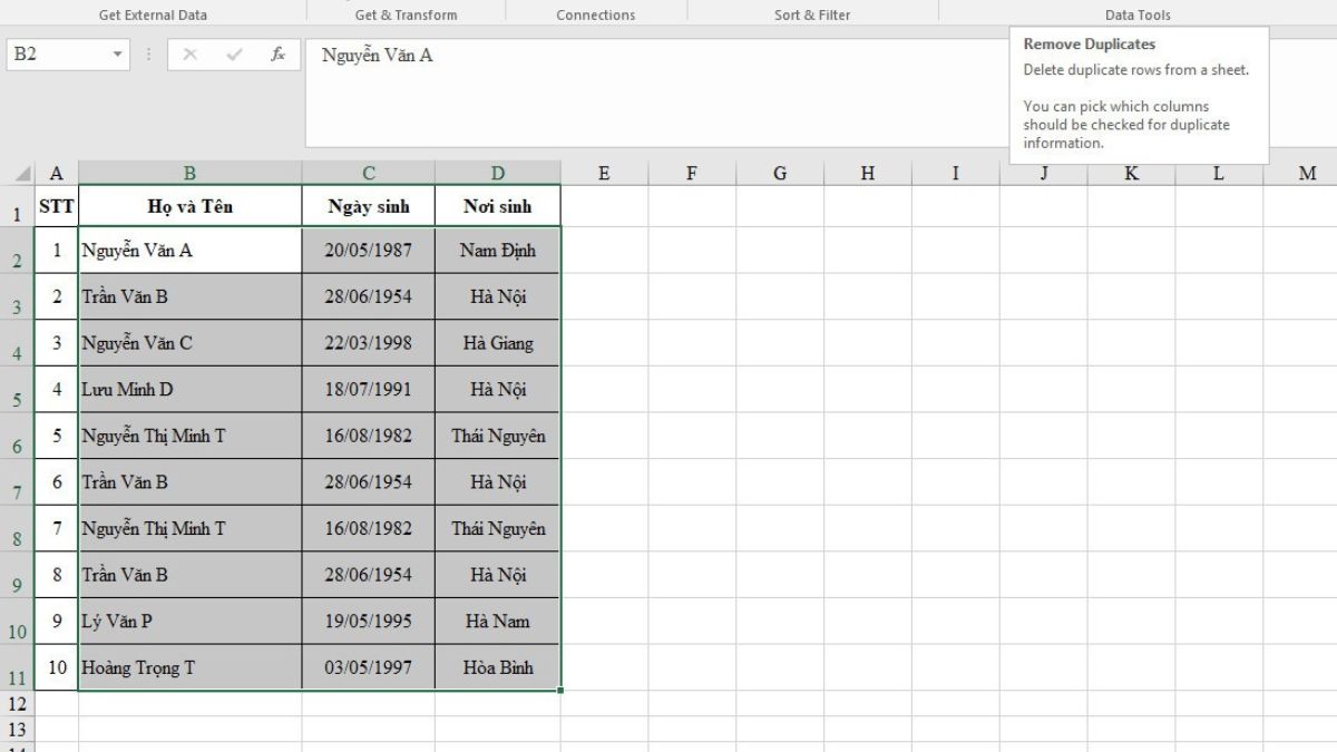 Việc chọn vùng dữ liệu trong Excel giúp làm việc hiệu quả hơn với bảng tính