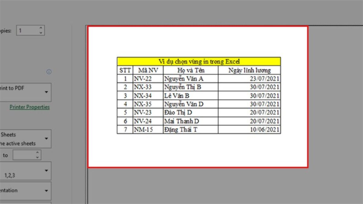 Tại sao cần chọn vùng in trong Excel