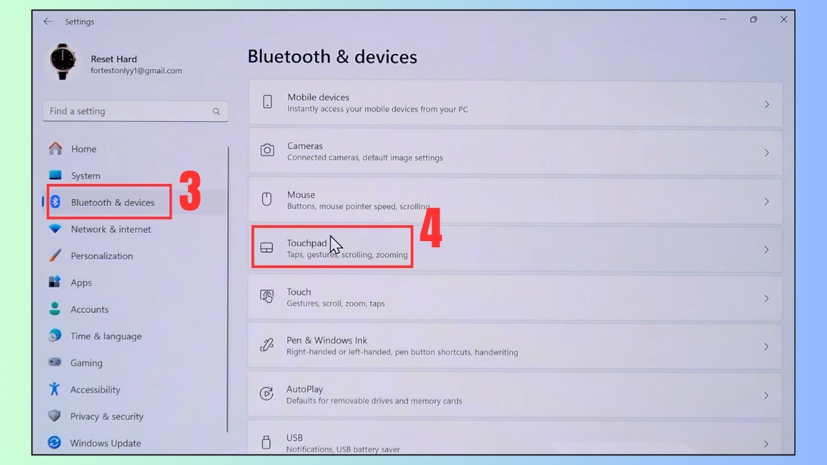Bật touchpad trong Settings Windows bước 4