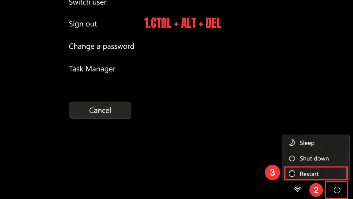 Kích hoạt menu hệ thống bằng tổ hợp Ctrl Alt Delete