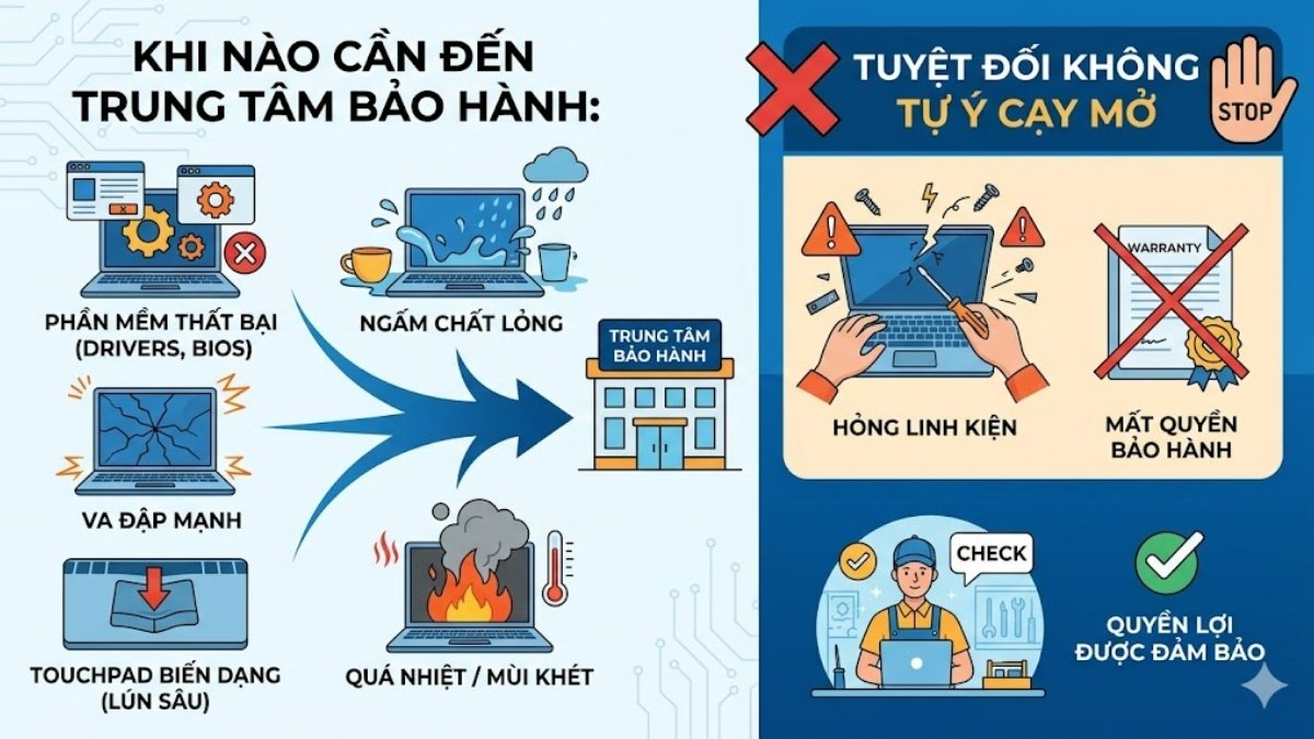 Những trường hợp cần mang máy tính đi bảo trì