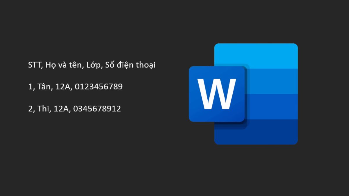 Chuẩn bị văn bản trước khi chuyển văn bản thành bảng trong Word