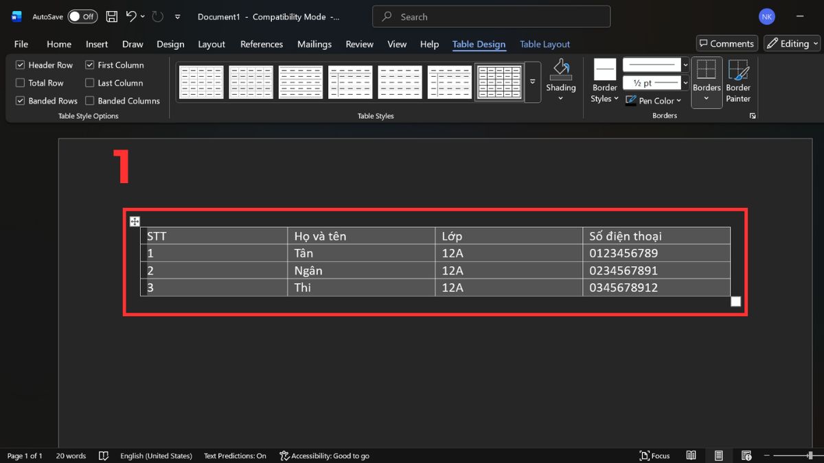Cách chuyển từ bảng sang văn bản trong Word đơn giản bước 1