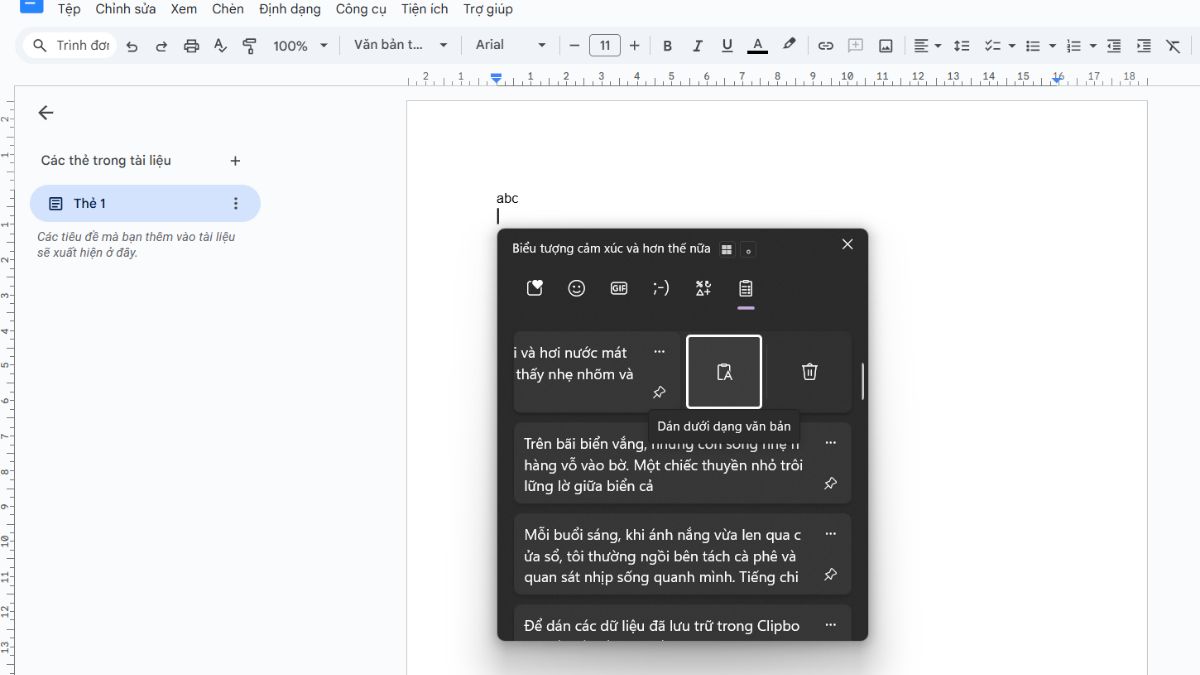 Cách dán dữ liệu trong Clipboard vào tài liệu  bước 2