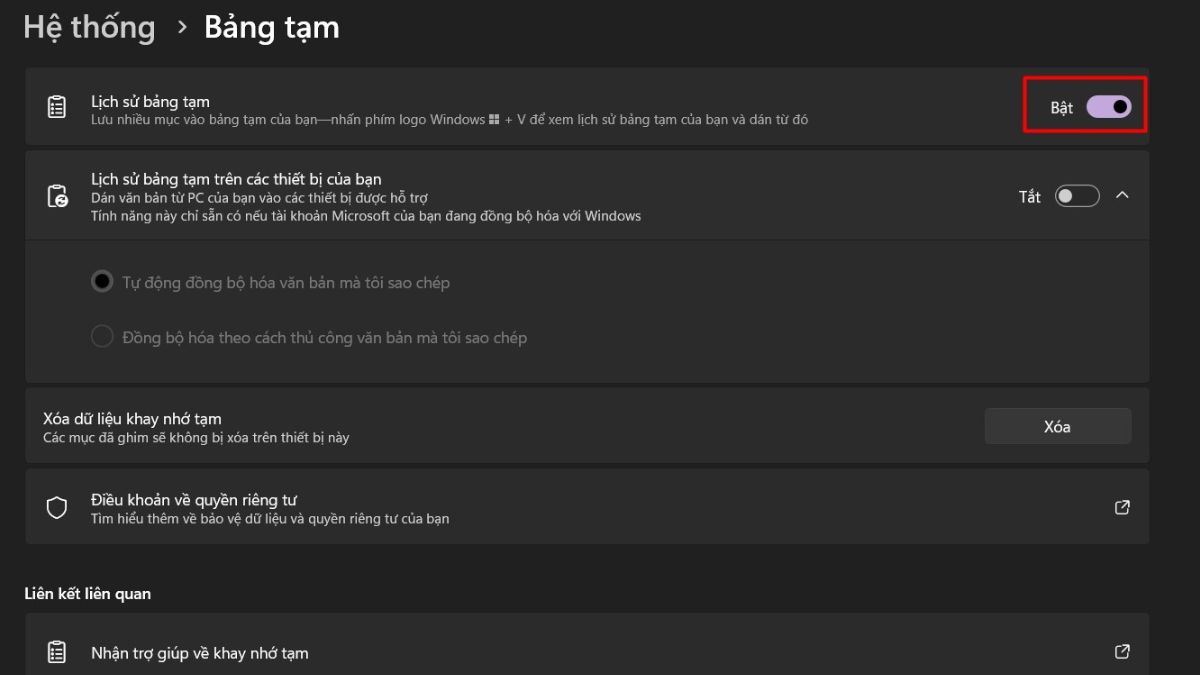 Cách mở Clipboard trong máy tính Win 10 bước 2
