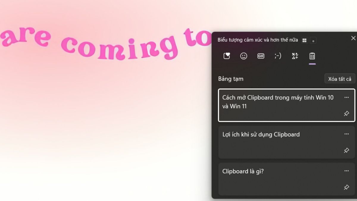 Cách mở Clipboard trong máy tính Win 10 bước 3