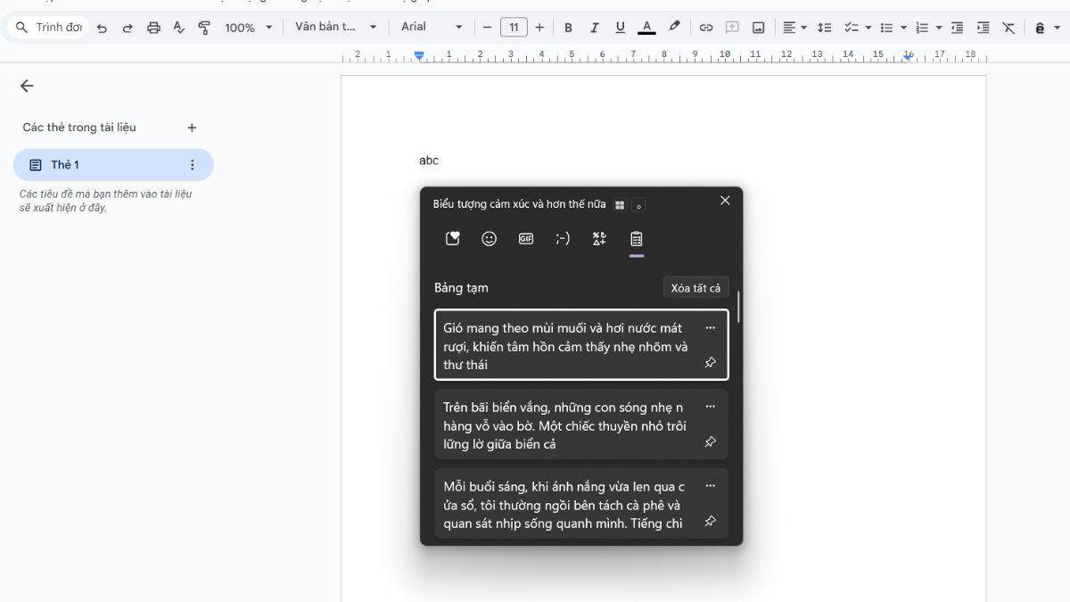 Cách dán dữ liệu trong Clipboard vào tài liệu  bước 1