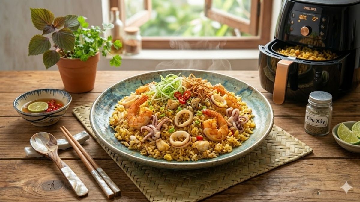 Cơm rang hải sản là món ăn hấp dẫn