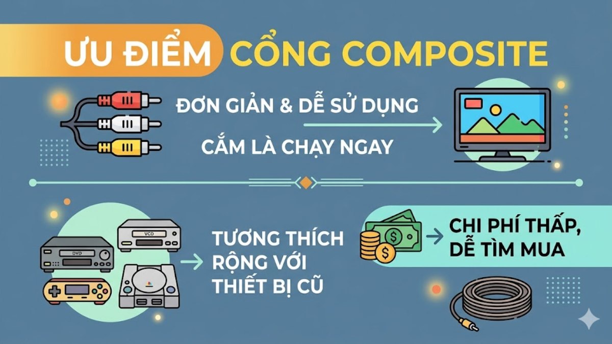 Ưu điểm của cổng Composite
