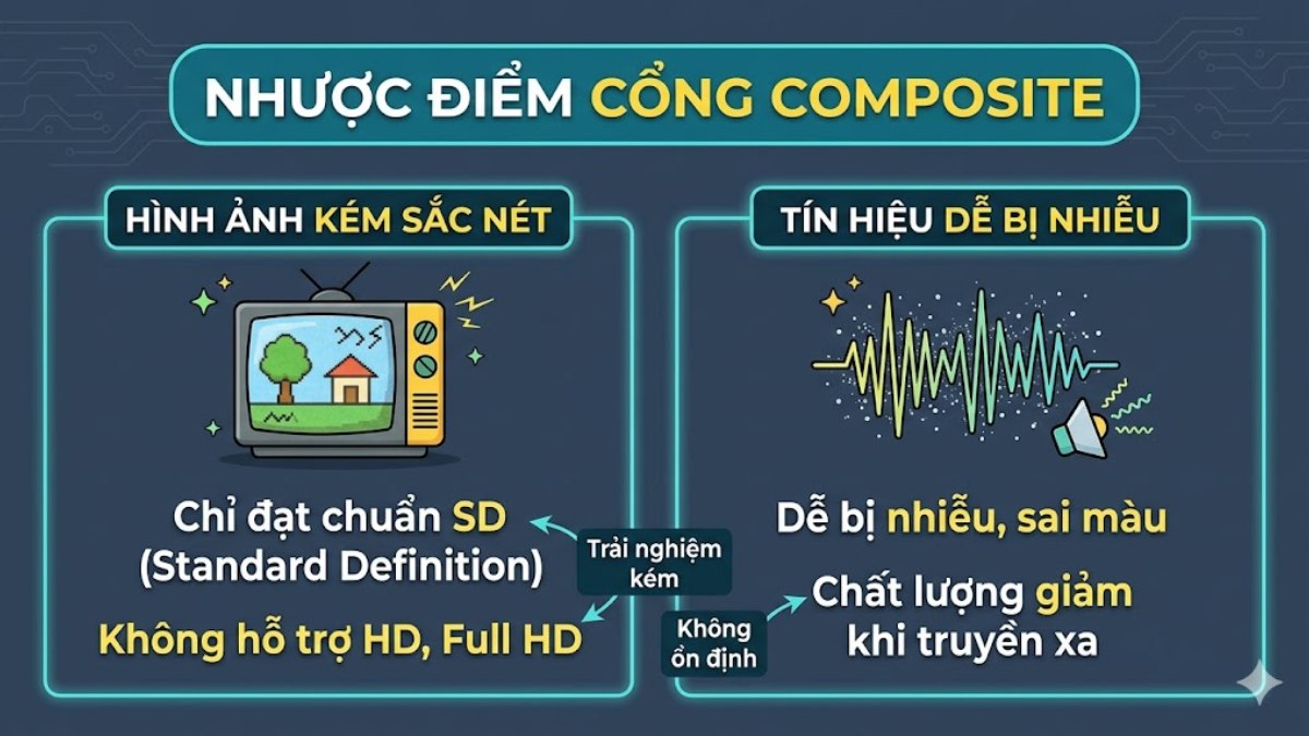 Nhược điểm của cổng Composite
