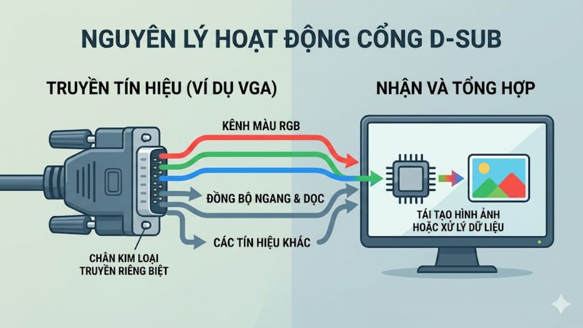Nguyên lý hoạt động của cổng D-Sub