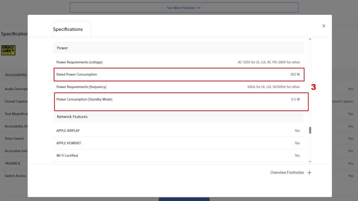 Cách xem công suất của tivi chính xác nhất bước 3