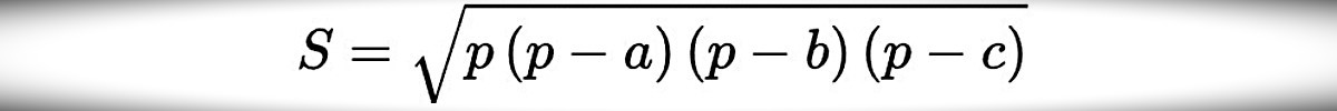 Công thức Heron được ứng dụng khi tính diện tích tam giác