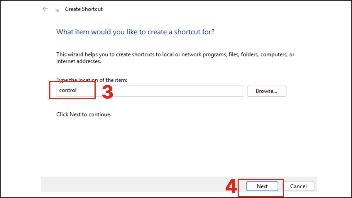 Tạo shortcut Control Panel trên Desktop