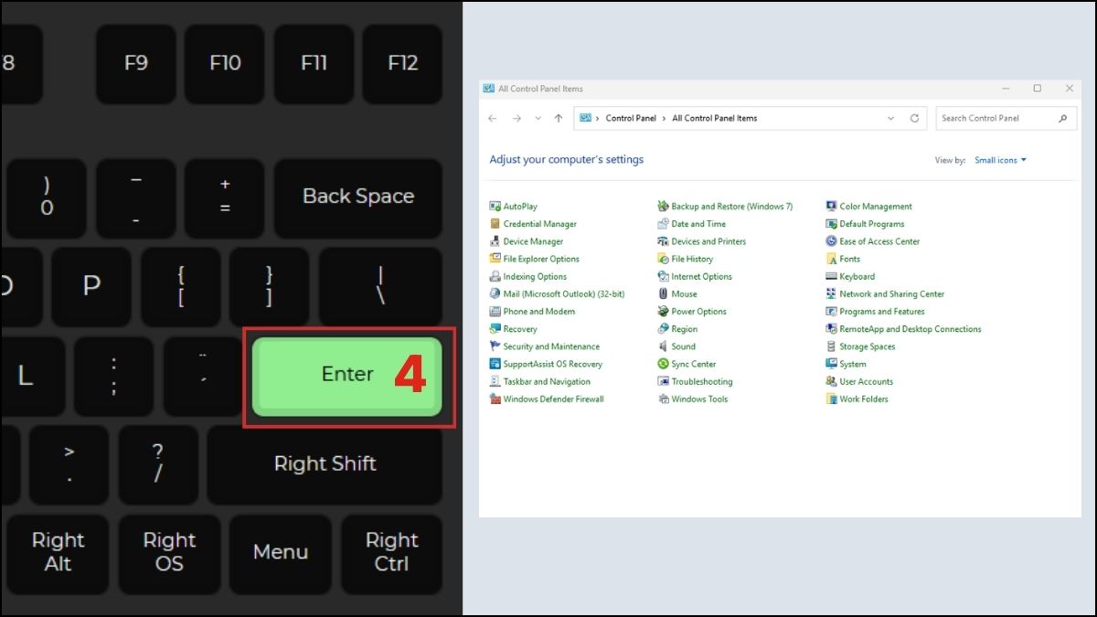 Mở Control Panel bằng Command Prompt hoặc PowerShell