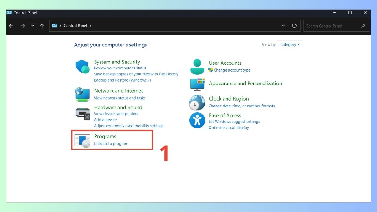 Sửa bộ ứng dụng Microsoft Office để khắc phục tình trạng Corrupt file bước 1