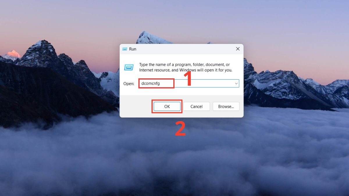 Thay đổi cài đặt Component Services bước 1